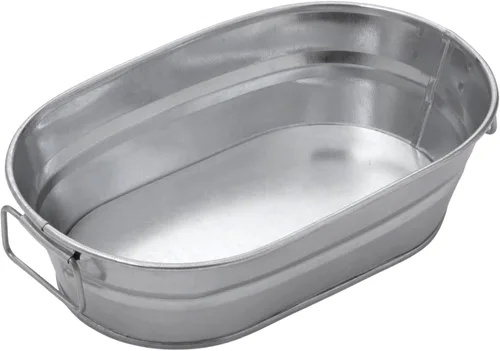 Vista 10 de American Metalcraft MTUB63 Tina galvanizada natural con mango lateral - 27 oz, 6 pulgadas