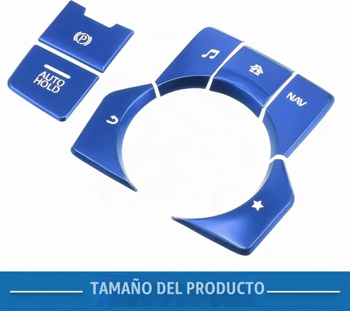 Vista 3 de Cubierta de panel de consola central de coche, interruptor de mano de freno multimedia para Mazda CX-5 2017-2020, azul (Set de 7)