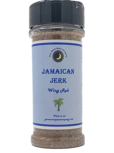 Vista 4 de June Moon Spice Company Condimento de alas de pollo Paquete variado de 2 Eneldo pepinillo Jerk jamaicano Juego de especias y condimentos