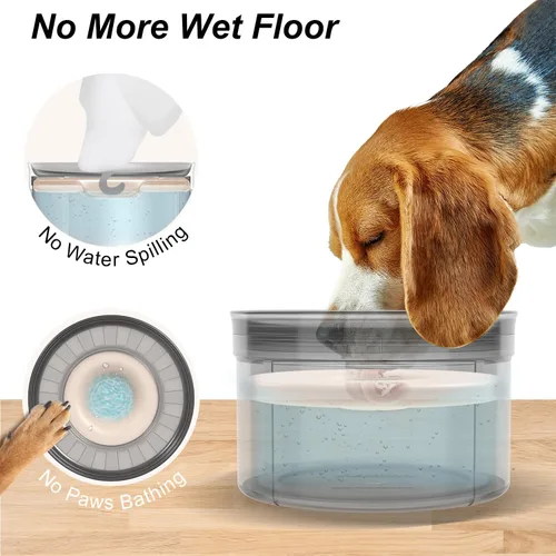 Vista 8 de Techphardo Tazón de Agua para Perros Sin Derrame de 1 Galón - 3.8L de Gran Capacidad, Libre de BPA, Diseño Anti-Salpicaduras y Anti-Desenterramiento