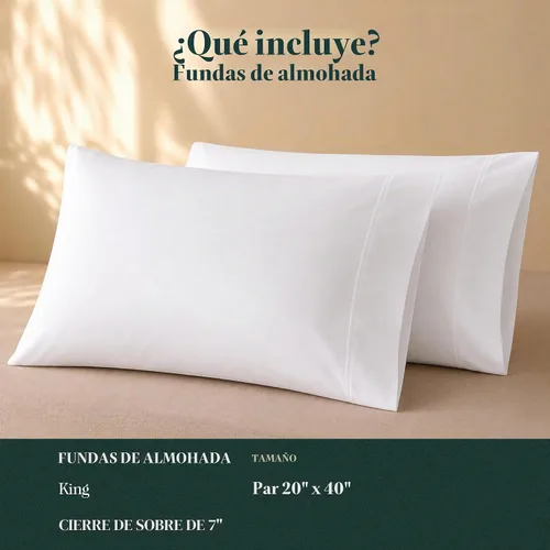 Vista 5 de Fundas de almohada refrescantes de viscosa de bambú 100% cultivadas Blanco (100% viscosa orgánica hecha de bambú)