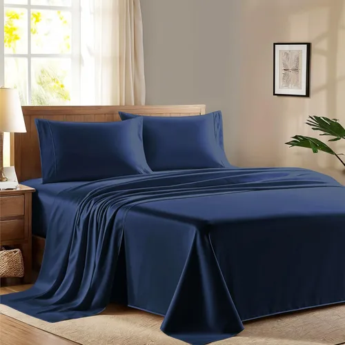 Vista 10 de Juego de sábanas 100% algodón egipcio para cama individual, sábanas de lujo de la serie 600 refinadas para cama de tamaño individual