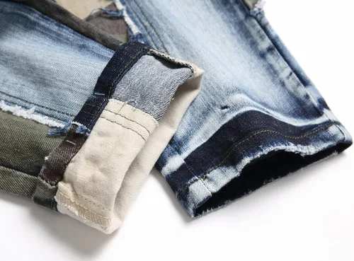 Vista 7 de Baylvn - Pantalones de mezclilla rectos ajustados para hombre, cómodos, para motociclista