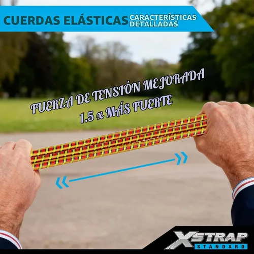 Vista 7 de XSTRAP STANDARD 14 cuerdas elásticas de alta calidad con ganchos de 18