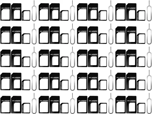 Vista 8 de Juego de 10 adaptadores de tarjeta SIM, 4 en 1 Nano Micro Standard Convertidor Kit con Bandeja SIM de Acero Expulsor Pin 1, Negro