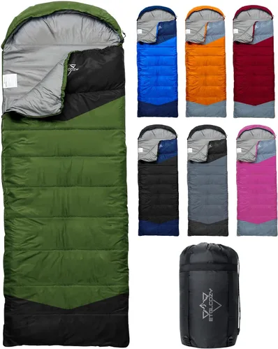 Vista 10 de Lightweight 3-Season Sleeping Bag for Adults/Kids Camping, Compact w/Compression Sack, Waterproof Ripstop, Portable for Backpacking Hiking Travel