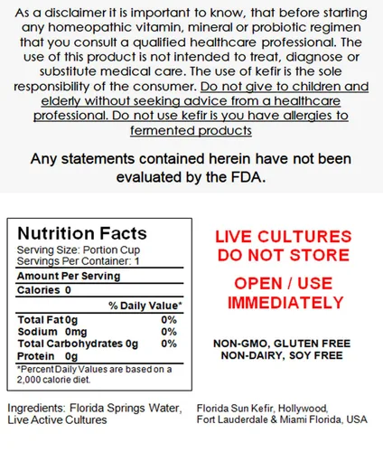 Vista 2 de (4) porciones de granos de kéfir de agua Live Florida Sun Kefir Probióticos naturales (6) Seis bolsas de preparación incluidas