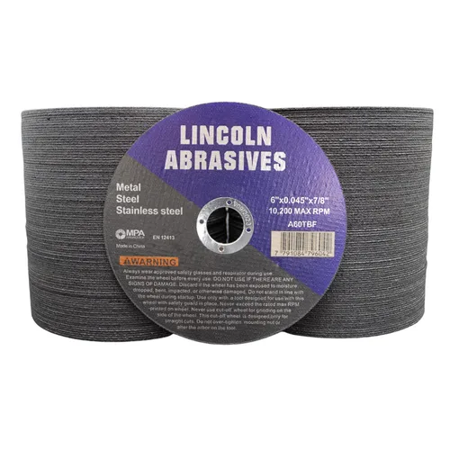 Vista 9 de Paquete de 25 ruedas de corte de 4.5" Lincoln Abrasives .040" Metal y acero inoxidable