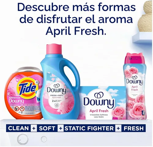 Vista 8 de Downy Líquido suavizante de telas, aroma fresco de abril, 111 onzas líquidas, 150 cargas
