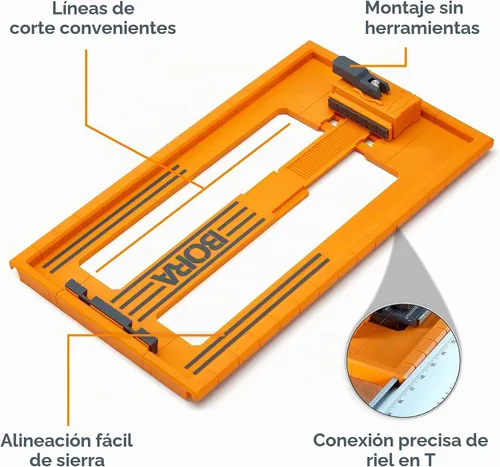 Vista 2 de BORA Guía de sierra circular RT de placa de sierra NGX, para cortes rectos, diseñada para su uso con el sistema de borde de abrazadera BORA NGX
