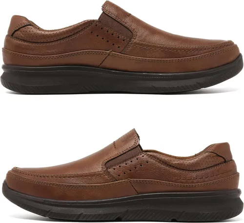 Vista 3 de Mocasines sin cordones para hombre, zapatos casuales para caminar, cómodos y ligeros para oficina, conducción y viajes
