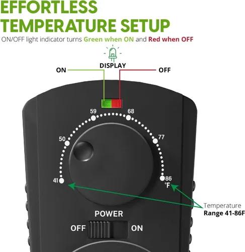 Vista 6 de EconoHome - Termostato ajustable universal con enchufe para calefacción y refrigeración - Compatible con la mayoría de los calentadores de pared
