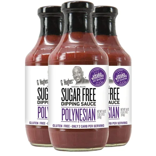 Vista 17 de G Hughes Salsa de chile dulce sin azúcar, 18 onzas (paquete de 4) Salsas de inmersión sin gluten, salsa picante sin azúcar, condimento de chile
