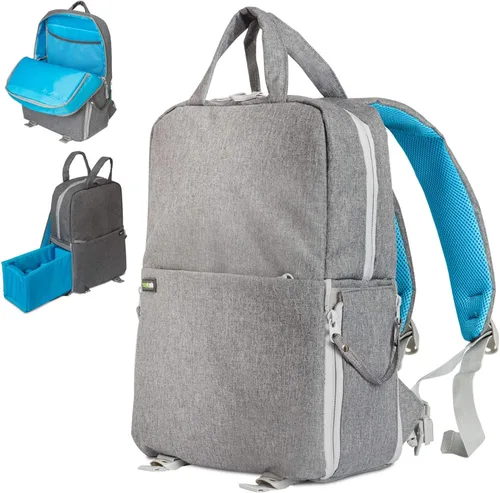 Vista 10 de Deco Gear Mochila multifunción para cámara SLR/DSLR con puerto de carga USB integrado para Canon, Nikon, Sony, compatible con cámaras sin espejo