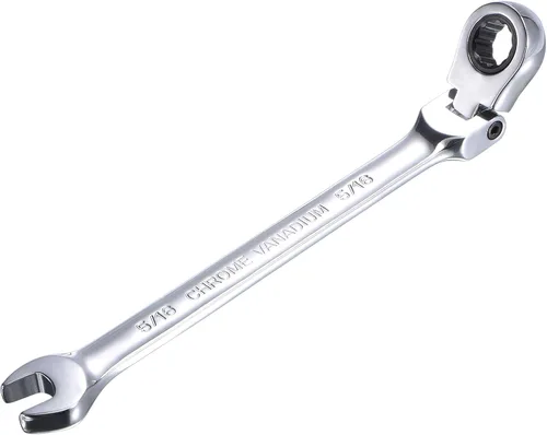 Vista 8 de uxcell Llave combinada de trinquete de cabeza flexible de 9/32 pulgadas SAE 72 dientes 12 puntos de trinquete de caja terminada herramientas