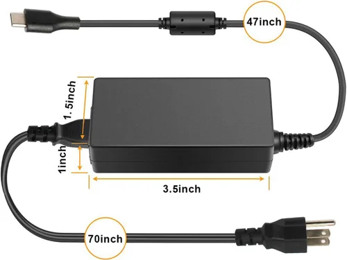 Vista 3 de Cargador USB C de 45 W para HP Chromebook cargador apto para Dell /Lenovo/Acer Chromebook cargador de yoga, cargador Elitebook, cargador Thinkpad