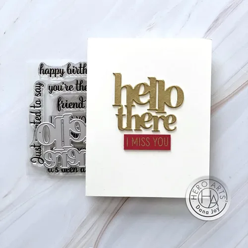 Vista 2 de Hero Arts DC284 Hello There Stamp & Cut