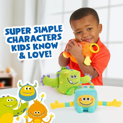Vista 4 de WowWee Dewey de monstruos de peluche sensoriales súper simples (naranja) con más de 5 características sensoriales (a partir de 0 años)