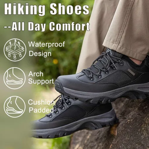 Vista 2 de CC-Los Botas de senderismo para hombre, impermeables, botas chukka casuales para hombre