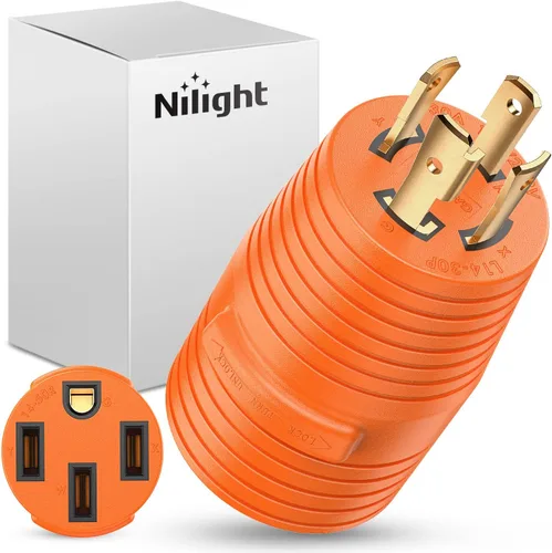 Vista 15 de Nilight Adaptador de Corriente para RV de 30 Amperios a 15 Amperios 110 Voltios Enchufe RV de Servicio Pesado TT-30P a 5-15R Enchufe Macho de 30A a