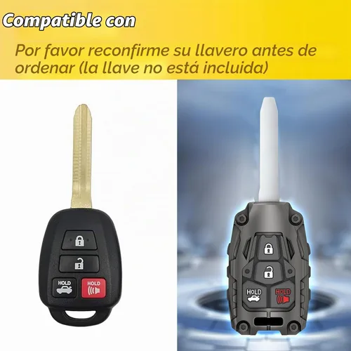Vista 3 de Carcasa de repuesto para llave de control remoto sin llave para Toyota Camry Corolla Rav4 Tacoma Highlander Avalon Venza (negro)