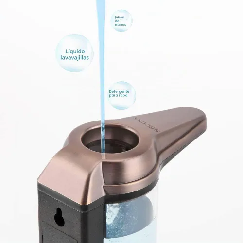 Vista 9 de Secura - Dispensador de jabón automático de 17 oz, funciona con baterías, dispensador de jabón sin contacto con control de volumen ajustable