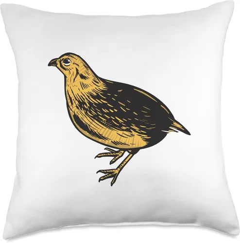 Vista 4 de Quail, Bird, Quail, Animals, Dwarf Quail Throw Pillow
