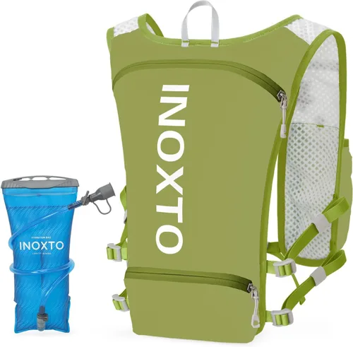 Vista 21 de INOXTO - Mochila de hidratación para correr, ligera, aislada, con bolsa de agua de 1.5 L, mochila para senderismo, correr, ciclismo, carrera
