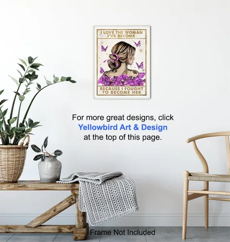 Vista 5 de YELLOWBIRD ART & DESIGN Arte de pared inspirador para mujer, frases positivas, frases positivas, póster motivacional de inspiración, mariposas