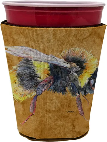 Vista 8 de Caroline's Treasures 8850CC Abeja en lata o botella dorada, funda lavable para bebidas, soporte aislado para bebidas, multicolor