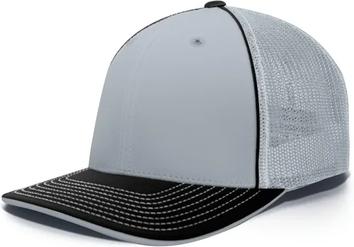 Vista 21 de Pacific Headwear Gorra unisex Pacific Headwear Trucker Flexfit® para adultos Grafito/Negro/Negro