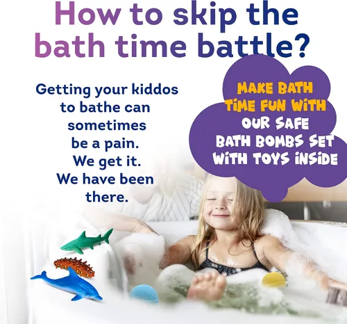 Vista 7 de Bombas de baño fabricadas en Estados Unidos para niños, juguetes sorpresa dentro de animales marinos - 36 juguetes oceánicos como tiburón o medusa