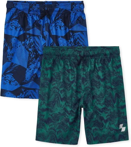 Vista 10 de The Children's Place - Pantalones cortos de baloncesto de rendimiento para niños Arctic Ice