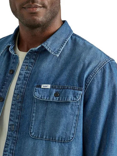 Vista 3 de Lee mens Workwear Loose Fit Long Sleeve Button-down Overshirt