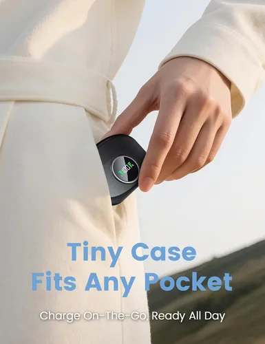 Vista 6 de Mini micrófono de solapa inalámbrico para iPhone y Android, micrófonos de clip dual con funda de carga de 30 horas, cancelación de ruido