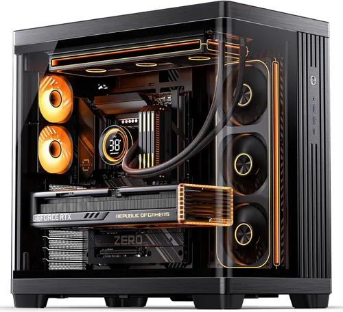 Vista 17 de JONSBO TK-0 Negro ITX Mini Torre Caja de PC, Diseño de Escritorio de Vidrio Hiperboloide, Estructura de Gabinete Separada, Carcasa de Aleación