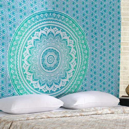 Vista 14 de RAJRANG - Tapiz de mandala grande para dormitorio y sala de estar, tapices de algodón para colgar en la pared