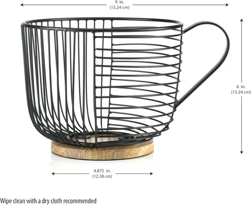 Vista 3 de Soporte para cápsulas de café - Soporte de taza K de gran capacidad con base de madera negra - Decoración moderna de cesta de café para encimera