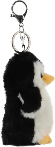 Vista 4 de Apricot Lamb Lindos juguetes antárticos de peluche de pingüino negro de peluche llavero suave para bolsa de niños, bolso, mochila y bolso