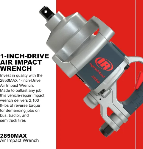Vista 2 de Ingersoll Rand 2850MAX Llave de impacto neumática de 1 pulgada, par máximo de 2,100 ft-libras, mango D