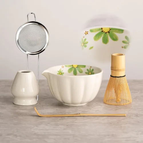 Vista 10 de TANG PIN Juego de matcha premium – Kit tradicional japonés de fabricación de matcha con cuenco de boquilla (chawan), batidor de bambú (Chasen)