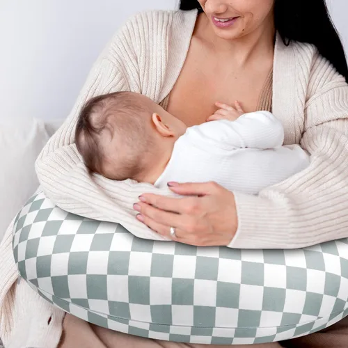 Vista 4 de DILIMI Paquete de 2 fundas de almohada de lactancia, funda elástica extraíble para almohadas de lactancia, funda ultra suave y cómoda para bebés
