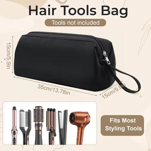 Vista 2 de Bolsa de viaje para herramientas para el cabello, compatible con Dyson Shark Flexstyle portátil, funda para secador de pelo, alisadores, rizadores