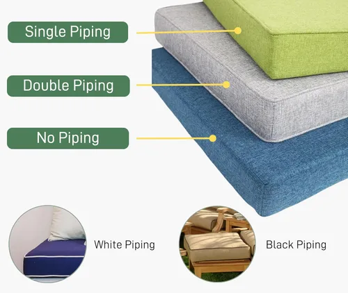 Vista 6 de Cojines de banco personalizados para muebles de interior/exterior, almohadilla de asiento de ventana panorámica con parte inferior antideslizante