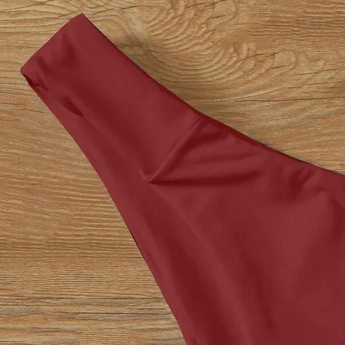 Vista 5 de Bikini sexy de verano para mujer con espalda descubierta con cordones y cintura ajustable de tres piezas