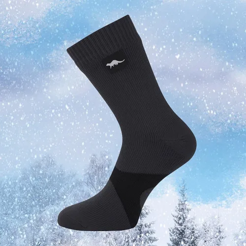 Vista 3 de Calcetines impermeables para hombre y mujer de OTTER, calcetines 100% impermeables, transpirables, resistentes al viento. Longitud de la pantorrilla.