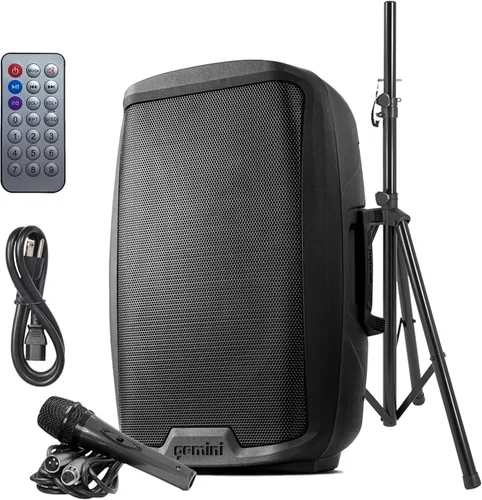 Vista 10 de Gemini Altavoz y soporte PA de 15", 1000 vatios, luces LED