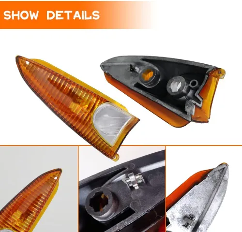 Vista 2 de Compatible con Ford Expedition Lincoln Navigator 2003 2004 2005 2006 Carcasas de Luz de Espejo Lateral de Repuesto Lente Ámbar OEM 2L7Z-13B374-AA