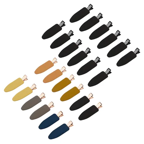 Vista 4 de 12 piezas de pinzas para el cabello suaves, pinzas planas para peinar el cabello 12 unidades (animal)..