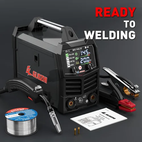 Vista 8 de GZ GUOZHI 145A Soldador MIG, Soldador 3 en 1 FLUX MIG/Lift TIG/ARC Soldador MIG Multi-Proceso, Máquina de Soldadura 110V, Soldador de Núcleo